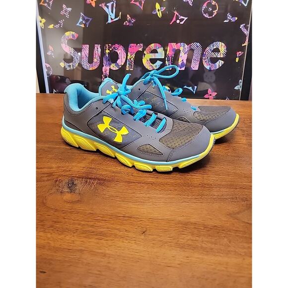 Under Armour Womens Micro G Assert V 1252307-040 Gray Running Shoes Sneakers 10 - Picture 1 of 11